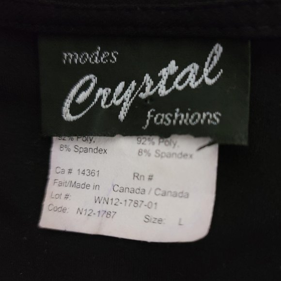 modes Crystal fashions patchwork leopard stripe black grey top - Picture 8 of 10